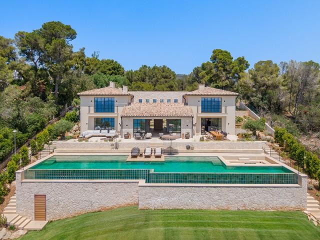 Newly built sea view villa for sale in exclusive Old Bendinat, southwest Mallorca
