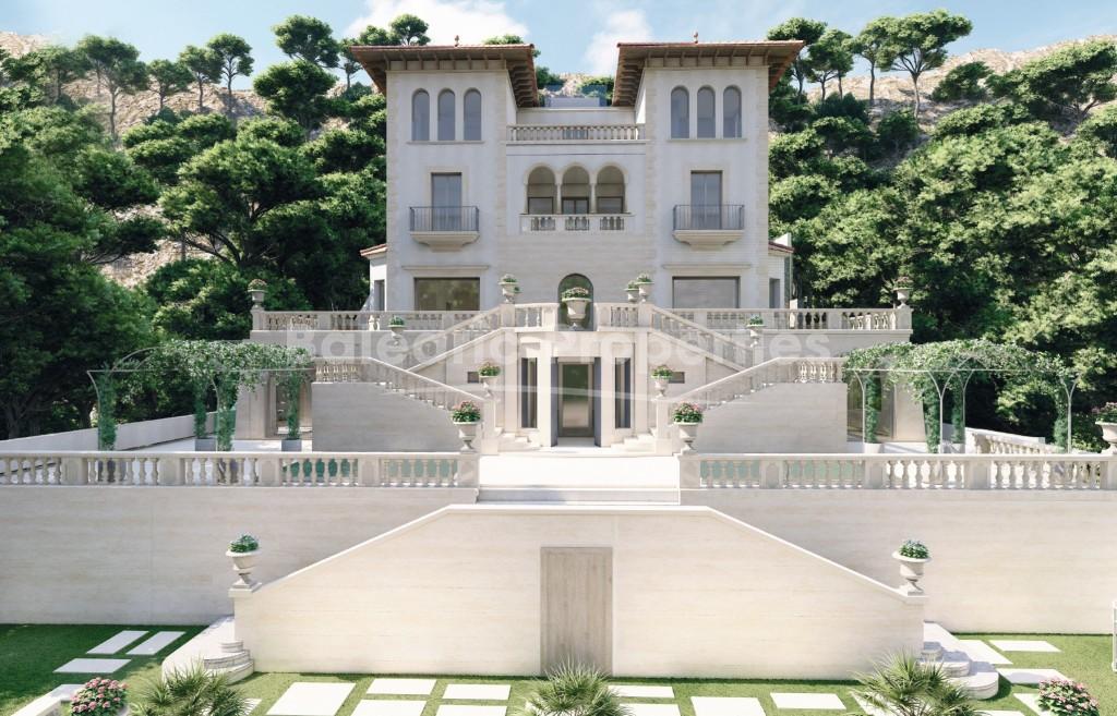 Extraordinary palatial villa for sale on the seafront line in Puerto Andratx, Mallorca